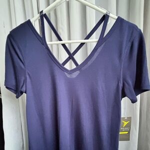 Old Navy Women's Short Sleeve Crisscross Tee - Dark Blue